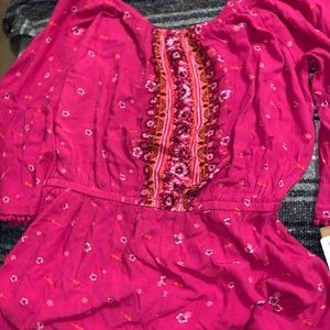 Pink tribal print romper